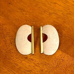 Lonna Keller Sterling Silver w/Gold Brass Post Earrings